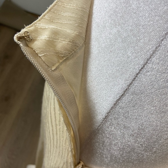 Bebe woman wide leg sheer side slit pants texture shine pattern partial lining - Picture 4 of 7